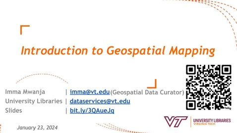 Thumbnail for entry Introduction to Geospatial Mapping Workshop