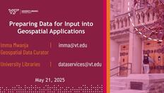 Go to Preparing Data for Input into Geospatial Applications with duration: 1 hour, 13 minutes