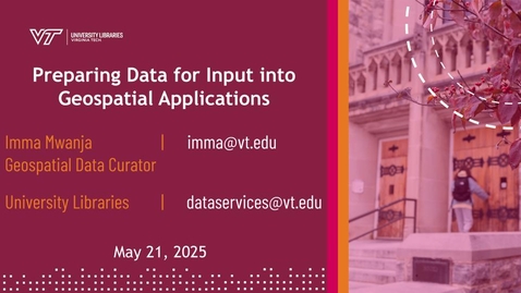 Thumbnail for Preparing Data for Input into Geospatial Applications
