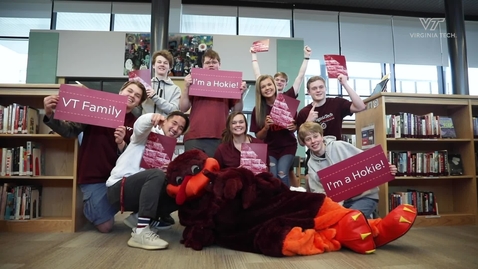 Thumbnail for entry HokieBird surprises Blacksburg High School students