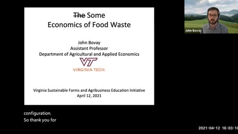 Thumbnail for Food waste, food prices, the environment, and hunger