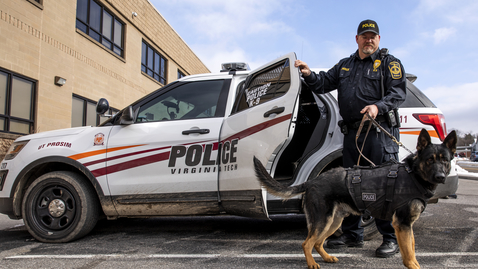 Thumbnail for entry Zuka becomes the Virginia Tech Police Department’s newest K-9