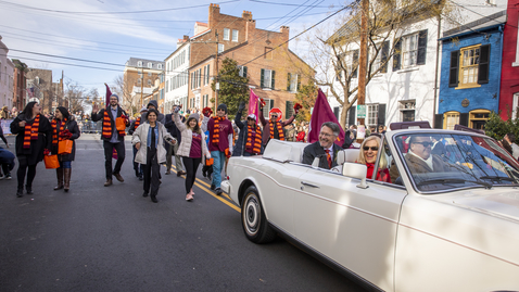 Thumbnail for entry President Sands 'Grand Marshal' of Scottish Walk Parade in Alexandria