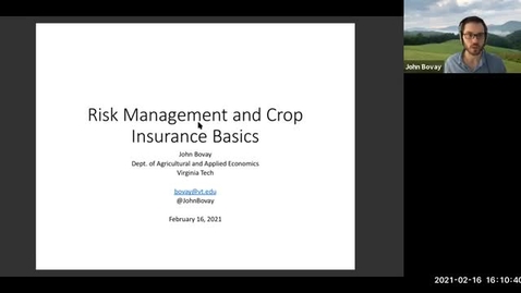 Thumbnail for entry Risk Management and Crop Insurance Basics