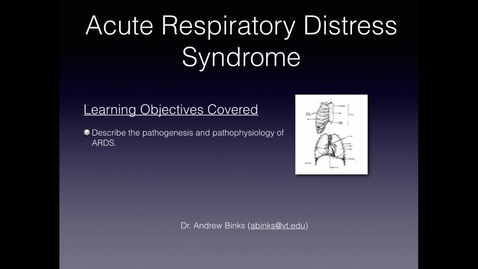 Thumbnail for entry Acute Respiratory Distress Syndrome