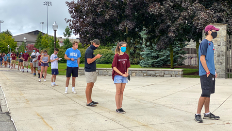 Thumbnail for On-campus students participate in COVID testing