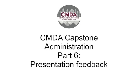 Thumbnail for Presentation feedback - Capstone admin part 6