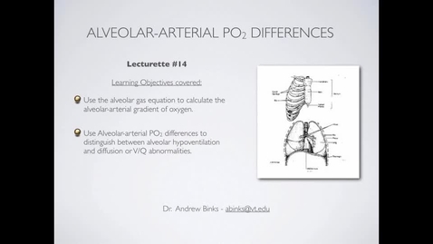 Thumbnail for entry Alveolar Gas Equation and the Alveolar-Arterial PO2 difference (Ch13)