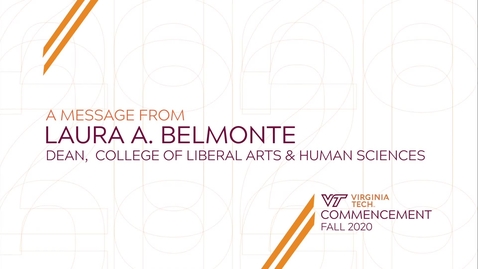 Thumbnail for entry Commencement Message from Dean Laura Belmonte