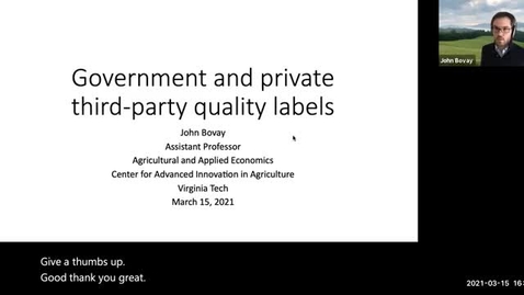 Thumbnail for Government and private third-party quality labels