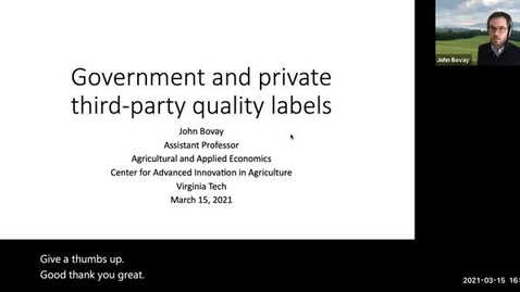 Thumbnail for entry Government and private third-party quality labels