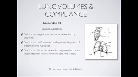 Thumbnail for Lung Volumes and Compliance (Ch3)