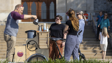 Thumbnail for entry Recovery Community brings coffee bike to campus