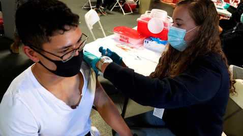 Thumbnail for Thousands of students head to Lane Stadium for COVID-19 vaccination clinic