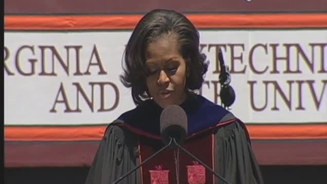 Thumbnail for entry First Lady Michelle Obama speaks at the 2012 Virginia Tech Spring Graduate Commencement ceremony