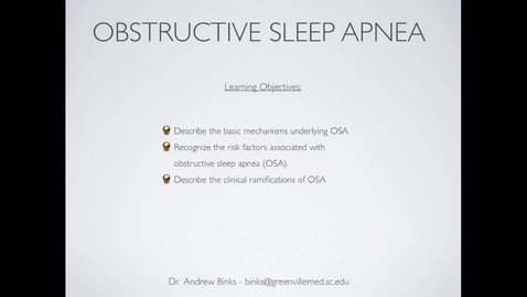 Thumbnail for Obstructive Sleep Apnea