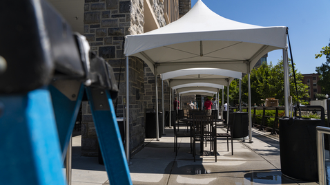 Thumbnail for Installing tents to give Hokies more space on campus