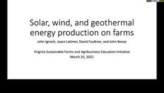 Go to Wind, solar, and geothermal energy production on farms with duration: 1 hour, 22 minutes