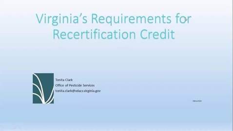Thumbnail for Virginia's Requirements for Recertification Credit