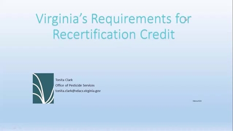 Thumbnail for entry Virginia's Requirements for Recertification Credit