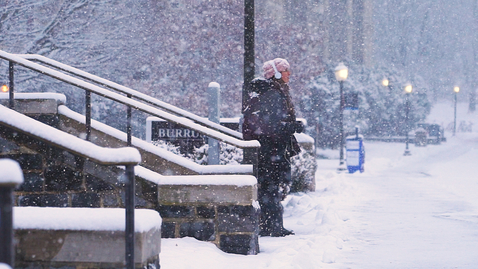 Thumbnail for entry Morning snow blankets Blacksburg campus