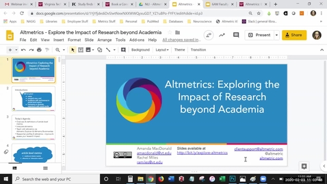 Thumbnail for entry Altmetrics: Explore the Impact of Research Beyond Academia