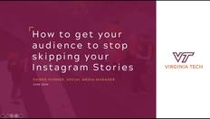 Go to How to get your audience to stop skipping your Instagram Stories with duration: 51 minutes, 9 seconds