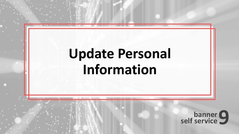 Thumbnail for Update Personal Information