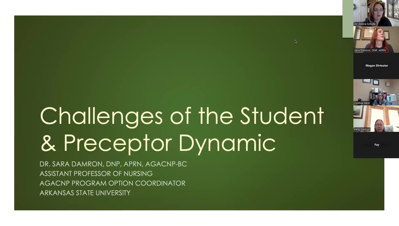 Challenges of the Student &amp; Preceptor Dynamic, Dr. Damron