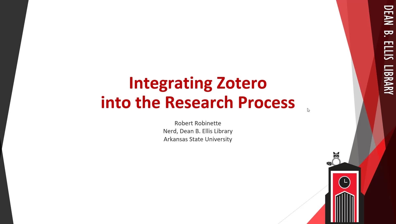 Integrating Zotero into the Research Process