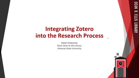 Thumbnail for Integrating Zotero into the Research Process