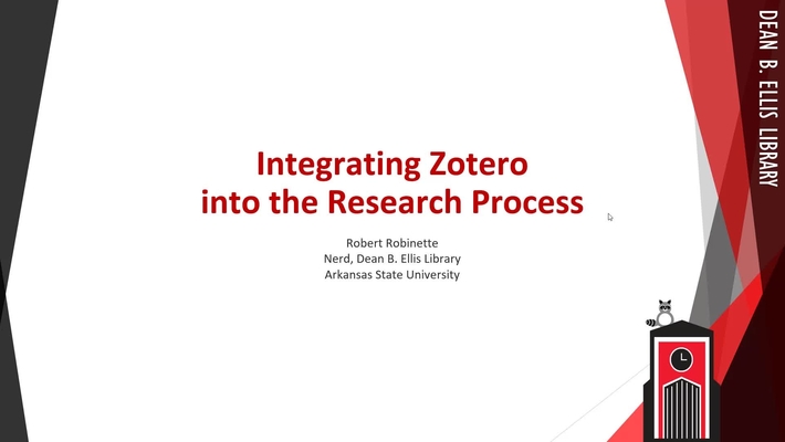 Integrating Zotero into the Research Process