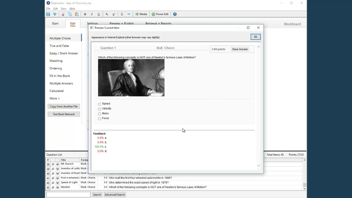 Creating and Formatting Questions in Respondus 4.0