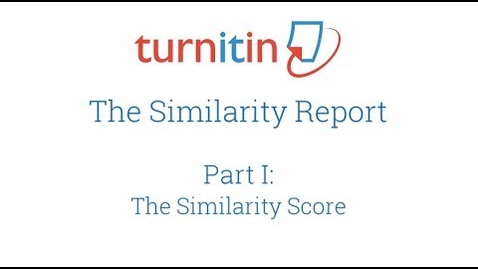 Thumbnail for entry TurnitIn - The Similarity Report Part 1 - The Similarity Score