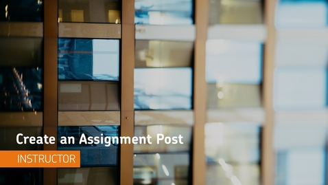 Thumbnail for entry D2L - Create an Assignment Post in Activity Feed - Instructor
