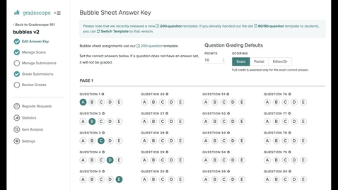 Thumbnail for Gradescope - Bubble Sheet Assignments