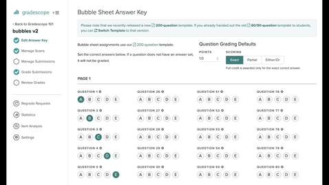 Thumbnail for entry Gradescope - Bubble Sheet Assignments