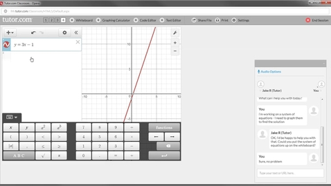 Thumbnail for Tutor.com - Using the Graphing Calculator