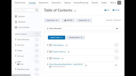 Thumbnail for entry D2L - Course Content Statistics