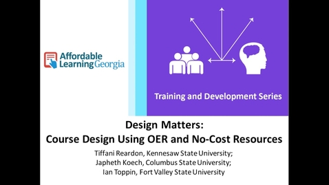 Thumbnail for Using OER and No-Cost Resources in Course Design