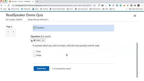 Thumbnail for ReadSpeaker - Quiz and Assignments using webReader