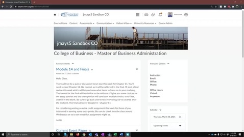 Thumbnail for Kaltura NewRow - How to Enable in D2L