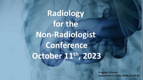 Thumbnail for Radiology for the Non-Radiologist: Diagnostic Imaging - 10.11.23