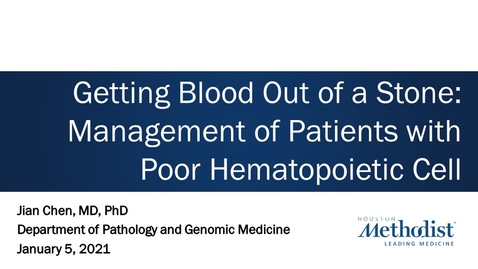 Thumbnail for Getting Blood Out of Stone: Jien Chen, MD, PhD - 09.27.21