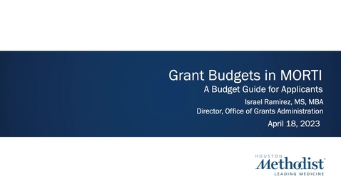 Thumbnail for entry 04.18.2023 Grant Budgets In MORTI