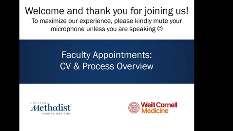 Thumbnail for entry HM Faculty Appointments, Process &amp; CV