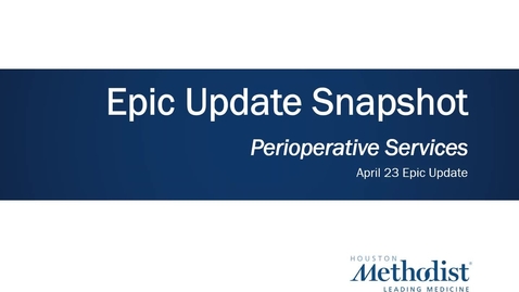 Thumbnail for entry Perioperative Services Snapshot April 23 Update