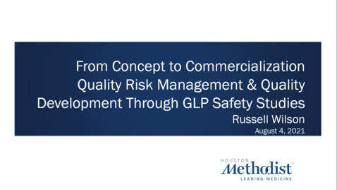 Thumbnail for 05- Quality Risk Management &amp; Quality Development Through GLP Safety Studies 08.04.21