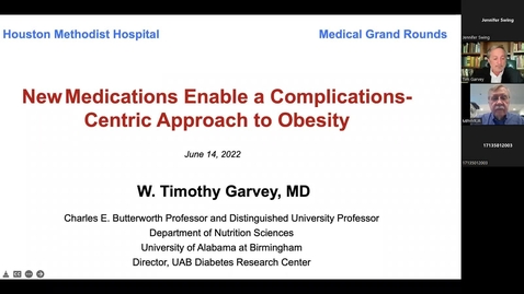 Thumbnail for entry Medicine Grand Rounds with Dr. Tim Garvey 6.14.22