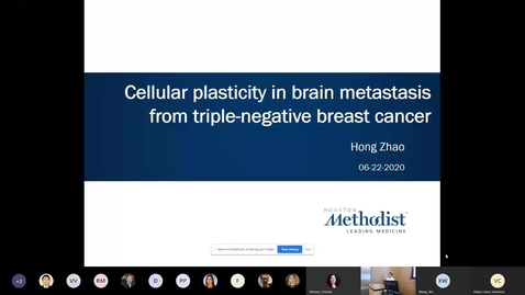 Thumbnail for entry Hong Zhao, MD, PhD - Cellular Plasticity in Brain Metastasis from Triple-negative Breast Cancer 06.22.20